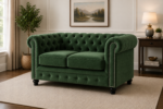 Nicole Sofa Green – 2 Seater Stylish Velvet Sofa - Image 3