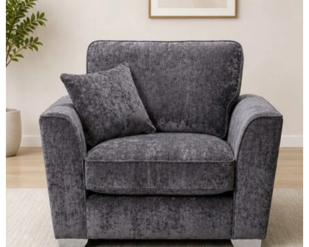 1 Seater Sofa Modern Fabric Upholstered Armchair Living Room Furniture One Seater Sofa - Dylan Premium Sofa Chair – Luxury 1 Seater Sofa - Image 1
