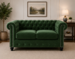 Nicole Sofa Green – 2 Seater Stylish Velvet Sofa
