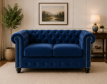 Nicole Sofa Blue – Two Seater Velvet Sofa