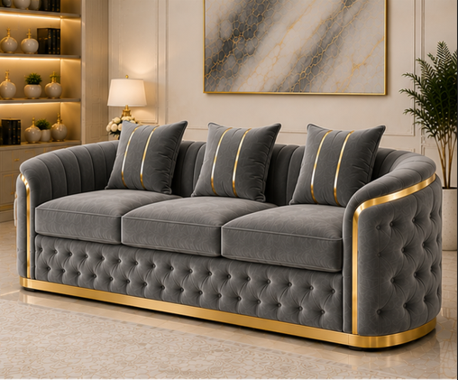 656777 Modern Luxe 3-Seater Sofa - Image 1