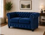 Nicole Sofa Blue – Two Seater Velvet Sofa - Image 2