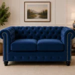 Chesterfield Sofa Blue – Two Seater Velvet Sofa