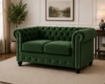 Chesterfield Sofa Green – 2 Seater Stylish Velvet Sofa - Image 2