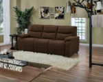 Brown Fabric Recliner Sofa – Modern 3 Seater Living Room Sofa - Image 2