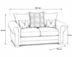 Verona 2-Seater Sofa Velvet - Image 6