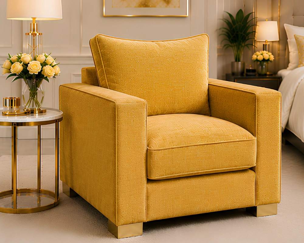 Sloane Sofa – Golden Ember Accent Chair Sloane Elite 1 Seater Sofa - Sloane Single Seater Sofa – Modern Premium Lounge - Image 1