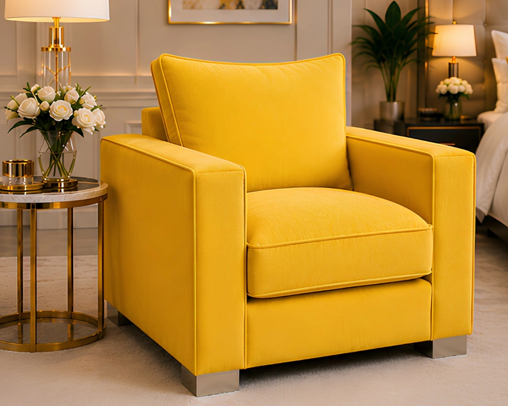 Sloane Sofa – Harvest Gold Comfort Chair Sloane Single Seater - Stylish Lounge Chair - Image 1