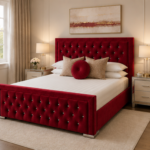 Double Bed Frame – Hilton Double Bed – Contemporary Fabric Upholstered Bed