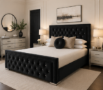 Modern Double Bed - Hilton Double Bed – Elegant Soft Headboard Bed - Image 3
