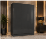 Royal Luxury 4 Door Wardrobe with 1 Mirror - Wardrobe with 2 Drawers - Image 5