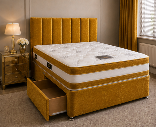1.38 Upholstered Super King Size Divan Bed – Comfortable & Elegant - Image 1