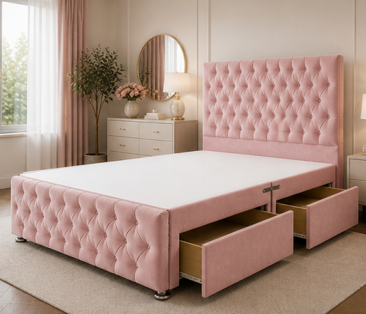 1.40 Modern Storage King Size Divan Bed Frame – Space Saving Solution - Image 1