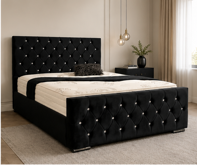 10 Super King Size Bed Frame - Florida New Black Bed Frame - Image 1
