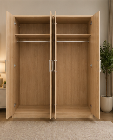 13 4 Door Wardrobe – Contemporary Storage Style - High Quality 4 Door Wardrobe – Strong & Stylish Build - Image 1