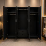 Modern Luxury 6 Door Wardrobe with Dual Mirror Storage - Premium Wooden Closet with 2 Drawers