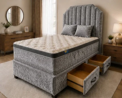 King Size Divan Bed Set – Base with Optional Mattress