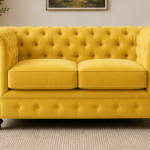 Velvet 2 Seater Sofa - Modern 2 Seater Sofa - Nicole High Back 2 Seater Sofa