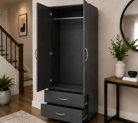 16 Two Door Wardrobe with Two Drawers - Image 1