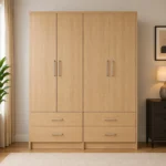 Luxury Wooden Closet with 4 Drawers - Wardrobe with Drawers for Bedroom