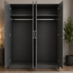 High Quality 4 Door Wardrobe – Strong & Stylish Build - Wooden 4 Door Wardrobe – Classic & Elegant Finish