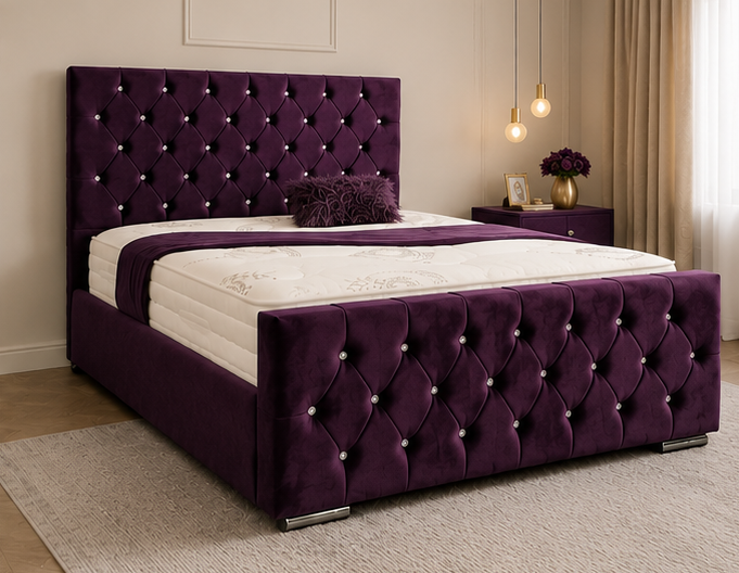 18 Maroon Bed Frame - Florida King Size Bed Frame - Image 1