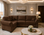 Brown Sofa - Ashwin Corner 4 Seater Sofa - L Shape Sofa
