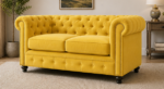 Velvet 2 Seater Sofa - Modern 2 Seater Sofa - Nicole High Back 2 Seater Sofa - Image 3