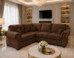 Brown Sofa - Ashwin Corner 4 Seater Sofa - L Shape Sofa - Image 3