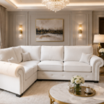4 Seater Sofa - Ashwin Sofa - Ashwin 4 Seater Sofa - White 4 Seater Corner Sofa
