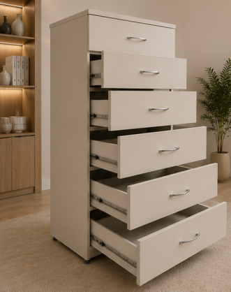 21 Stylish Bedroom Drawer Unit – 6 Drawer Storage - Image 1