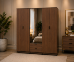 Classic Premium 6 Door Wardrobe with Mirror - Luxury Storage Cabinet with Drawers - Image 3
