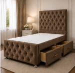 Comfortable Single Divan Bed – Soft & Elegant Upholstery - Image 2