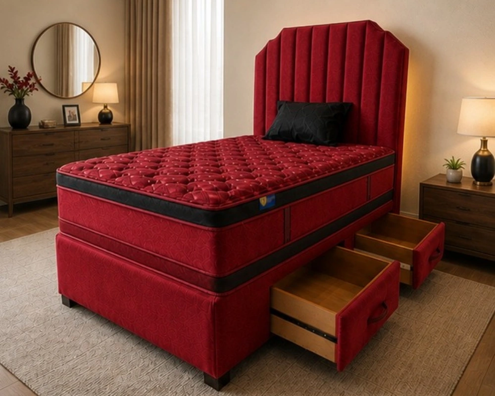 22 Elegant Modern Storage Bed Frame King Size Divan Bed Base with or without Mattress - Image 1