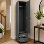 Elegant One Door Wardrobe with Two Drawers