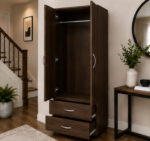 Wooden Two Door Wardrobe with Two Drawers