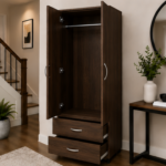 Wooden Two Door Wardrobe with Two Drawers