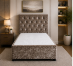 Soft Touch Fabric Single Ottoman Bed Frame