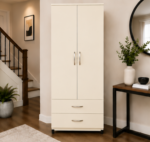 Space Saving Two Door Wardrobe with Two Drawers - Image 3