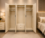 6 Door Wardrobe with Mirror and Drawers - Smart Modern 6 Door Wardrobe with Dual Mirrors - Premium Storage Solution