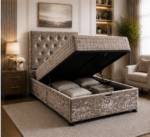 Soft Touch Fabric Single Ottoman Bed Frame - Image 2