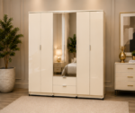 6 Door Wardrobe with Mirror and Drawers - Smart Modern 6 Door Wardrobe with Dual Mirrors - Premium Storage Solution - Image 3
