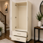 Space Saving Two Door Wardrobe with Two Drawers