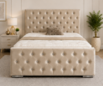 Beige King Size Bed - Modern Beige King Size Bed with Premium Finish - Image 2
