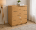 Chest of 4 Drawers - Four Drawers - Elegant Premium Wooden Bedroom Cabinet UK - Image 3
