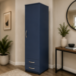 Modern One Door Wardrobe with Two Drawers - Image 3