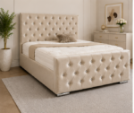 Beige King Size Bed - Modern Beige King Size Bed with Premium Finish - Image 3