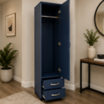Modern One Door Wardrobe with Two Drawers