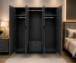 Modern Royal Wardrobe with Mirror Doors - Modern Classic 6 Door Wardrobe with Mirror Storage - Image 2