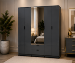 Modern Royal Wardrobe with Mirror Doors - Modern Classic 6 Door Wardrobe with Mirror Storage - Image 4